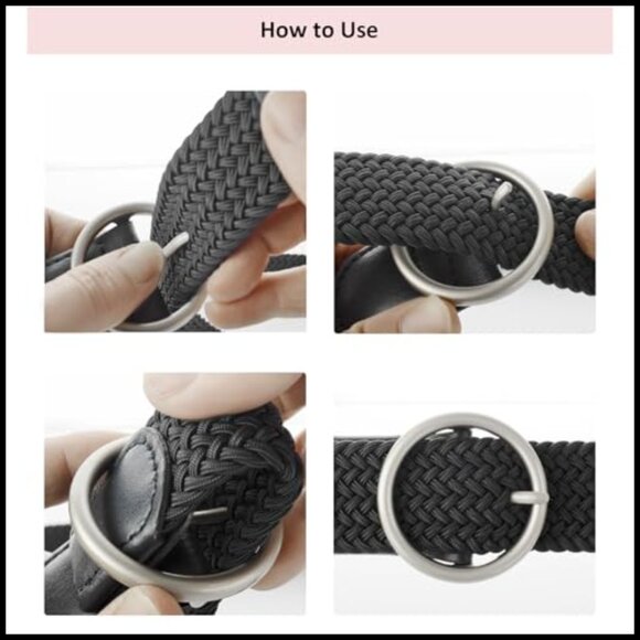 Elastic Stretch Canvas Belt No-Hole Design Fully Adjustable